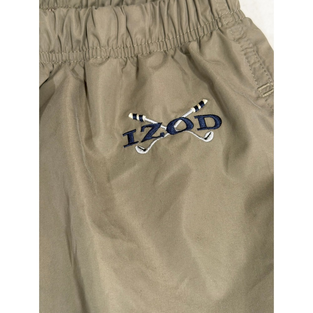 Vintage IZOD Mens Khaki Windbreaker Pants Mesh Lined Track Joggers Large - Picture 5 of 8